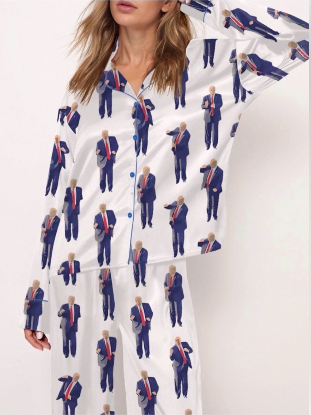 NWT Sheshow Donald Trump Satin Pajama Set Size XS